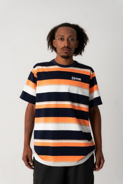 CAMISETA HYBE LISTRADA LOGO 02