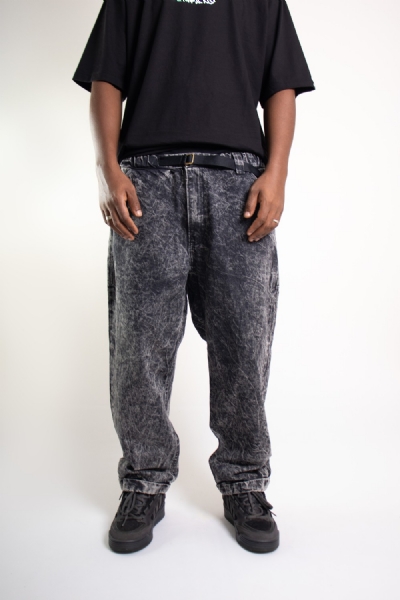 CALCA HYBE BAG JEANS PRETA ESTONADA
